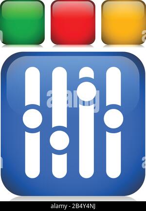 Icône avec symbole de réglage. Panneau de commande, niveaux, icône de concept de paramètres Illustration de Vecteur