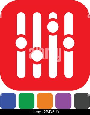 Icône avec symbole de réglage. Panneau de commande, niveaux, icône de concept de paramètres Illustration de Vecteur