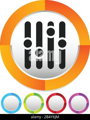 Icône avec symbole de réglage. Panneau de commande, niveaux, icône de concept de paramètres Illustration de Vecteur