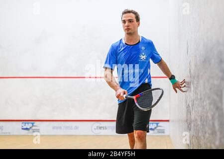 Karlsruhe, Allemagne. 7 mars 2020. Andreas Dietzsch Ges/Squash/Bundesliga: 1. SC Karlsruhe - Moskitos Waiblingen, 7 mars 2020 | usage international crédit: DPA/Alay Live News Banque D'Images