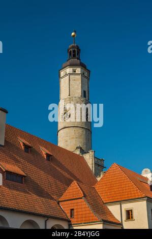 Ratusz (Hôtel De Ville), Xvie Siècle, Gothique-Renaissance, À Lwowek Slaski, Basse-Silésie, Pologne Banque D'Images