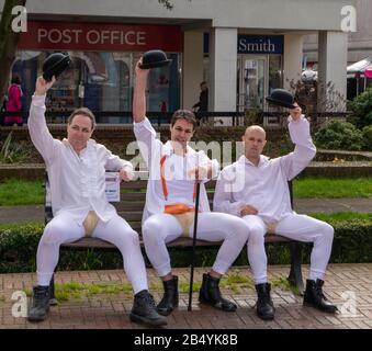 Brentwood Essex, Royaume-Uni. 7 mars 2020. Early Doors Productions relance de la pièce « A Clockwork Orange » au Brentwood Theatre, Brentwood Essex Royaume-Uni. Matt Jones, Ben Martins Et Justin Cartledge, Crédit : Ian Davidson/Alay Live News Banque D'Images