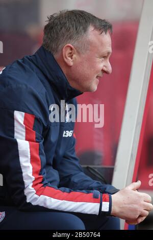 Stoke On Trent, Royaume-Uni. 7 mars 2020. Michael O Neill, directeur de Stoke City, lors du match de championnat EFL Sky Bet entre Stoke City et Hull City au stade bet365, Stoke-on-Trent, Angleterre, le 7 mars 2020. Photo De Jurek Biegus. Utilisation éditoriale uniquement, licence requise pour une utilisation commerciale. Aucune utilisation dans les Paris, les jeux ou une seule publication de club/ligue/joueur. Crédit: Uk Sports Pics Ltd/Alay Live News Banque D'Images