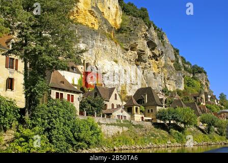 France : le joli village de la Roque-Gageac. Banque D'Images