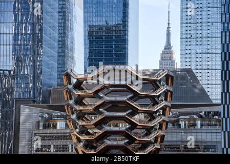 Bateau À Hudson Yards, New York City Banque D'Images