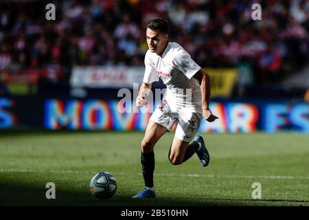 Stade Wanda Metropolitano, Madrid, Espagne. 7 mars 2020. Football de la Liga, Atletico de Madrid contre Séville; Sergio Reguilón (Sevilla FC) en action pendant le match crédit: Action plus Sports/Alay Live News Banque D'Images