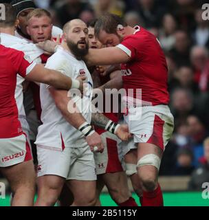 JOE MARLER, ALUN WYN JONES, ANGLETERRE V PAYS DE GALLES GUINNESS SIX NATIONS 2020 Banque D'Images