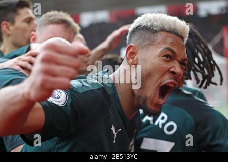 Southampton, Royaume-Uni. 7 mars 2020. Newcastle forward Joelinton Apolinarfio de Lira célèbre le seul but d'Allan Saint-Maximin lors du match de la Premier League entre Southampton et Newcastle United au stade St Mary's de Southampton le samedi 7 mars 2020. (Crédit: Jon Bromley | MI News) la photographie ne peut être utilisée qu'à des fins de rédaction de journaux et/ou de magazines, licence requise à des fins commerciales crédit: Mi News & Sport /Alay Live News Banque D'Images