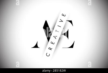 Logo AE A E Letter avec motif illustration vectorielle Creative Shadow Cut et OverLayered Text Vector. Illustration de Vecteur