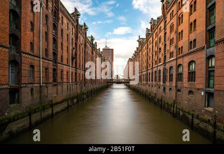image des bâtiments du quartier des entrepôts de red hamburg, hambourg, allemagne Banque D'Images