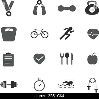 Ensemble d'icônes de forme physique Illustration de Vecteur