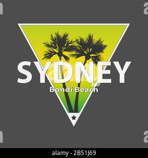 Sydney bondi Palm Beach vectoriel art t-shirt design illustration Illustration de Vecteur