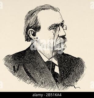 Portrait D'Antonio Cánovas Del Castillo (Málaga 1828 - Mondragón 1897). Politicien et historien espagnol, politicien espagnol de la seconde moitié du mois Banque D'Images