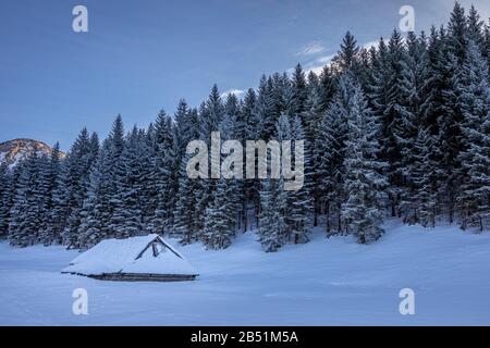 Magnifique cottage en bois dans la montagne Tatra en Pologne Banque D'Images