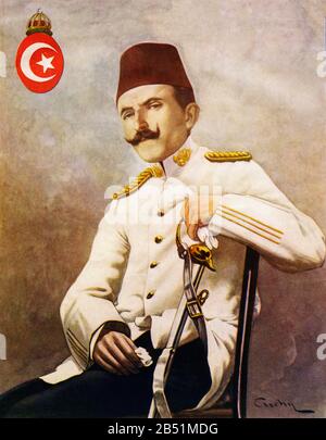 Portrait couleur d'Ismail Enver (1881 - 1922), appelé Enver Pachá ou Enver Bey, était un officier de l'Empire ottoman et chef des jeunes Turcs Revo Banque D'Images