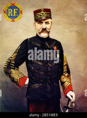Portrait couleur de Ferdinand Jean Marie Foch (Tarbes 1851 - 1929), fut un maréchal français et commandant en chef des armées alliées pendant le premier Wo Banque D'Images