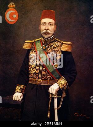 Portrait couleur de Mehmet VI Mehmet Vahdettin ou Mehmet Vahideddin (1861 - 1926), fut le dernier sultan de l'Empire ottoman de la dynastie Osman Banque D'Images