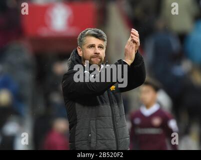 Tynecastle Park, Édimbourg, Écosse, Royaume-Uni. 7 mars 2020. Scottish Premiership Hearts / Motherwell. Directeur De Motherwell Stephen Robinson Crédit: Eric Mccowat/Alay Live News Banque D'Images