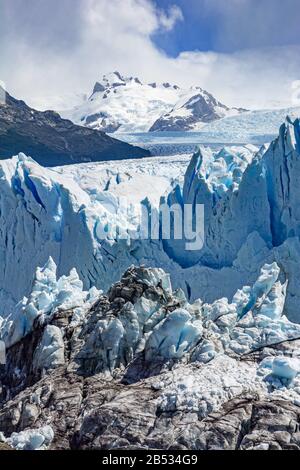 La vaste surface du glacier Perito Moreno, plus grande grâce à Buenos Aires, Patagonia, Argentine Banque D'Images