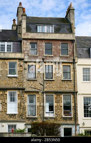 Vue arrière du logement géorgien, Catharine Place, Bath, Somerset Banque D'Images