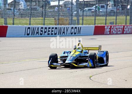 Newton Iowa, 19 juillet 2019 : (conducteur) sur piste de course pendant la séance de pratique pour la course de l'Iowa 300 Indycar. Banque D'Images