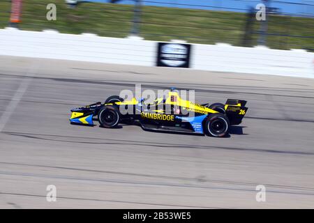 Newton Iowa, 19 juillet 2019 : (conducteur) sur piste de course pendant la séance de pratique pour la course de l'Iowa 300 Indycar. Banque D'Images