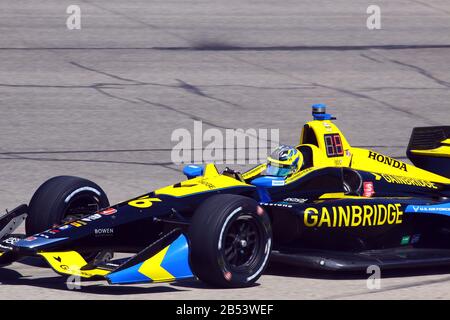 Newton Iowa, 19 juillet 2019 : (conducteur) sur piste de course pendant la séance de pratique pour la course de l'Iowa 300 Indycar. Banque D'Images