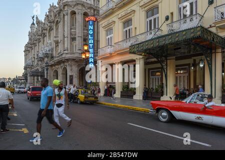 Inglaterra Hotel, Neon Sign, la Havane, Cuba Banque D'Images