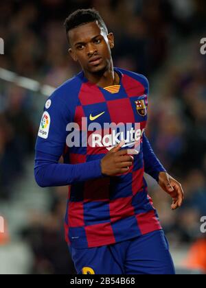 Barcelone, ESPAGNE - MARS 07: Nelson Semedo du FC Barcelone pendant le match de la Ligue entre le FC Barcelone et Real Sociedad au Camp Nou le 7 mars 2020 à Barcelone, Espagne. Banque D'Images