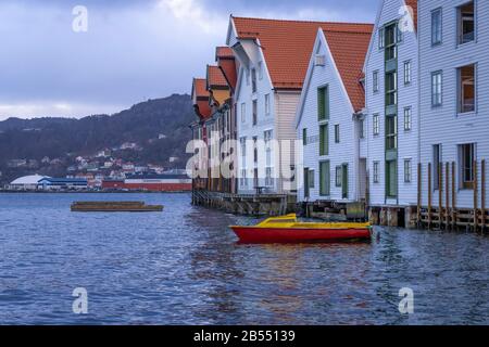 Vieilles maisons de wodden à Bergen, Norvège Banque D'Images