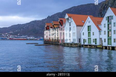 Vieilles maisons de wodden à Bergen, Norvège Banque D'Images