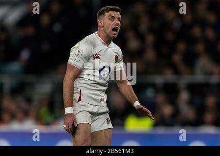 Londres, Royaume-Uni. 7 Mars 2020, Rugby Union Guinness Six Nations Championship, Angleterre Contre Pays De Galles, Twickenham, 2020, 07/03/2020 George Ford D'Angleterre Credit:Paul Harding/Alay Live News Banque D'Images