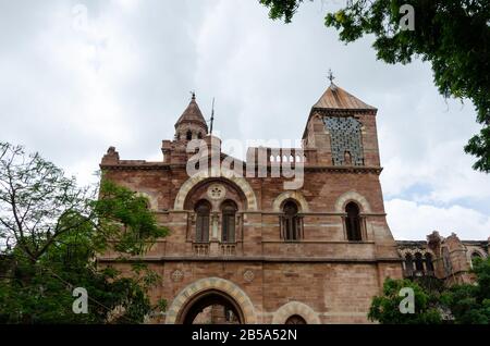 Architecture gothique italienne de Prag Mahal, Bhuj, Kutch, Gujarat, Inde Banque D'Images