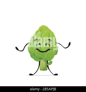 mignon artichaut personnage dessin animé mascotte légume saine alimentation concept isolé vecteur illustration Illustration de Vecteur