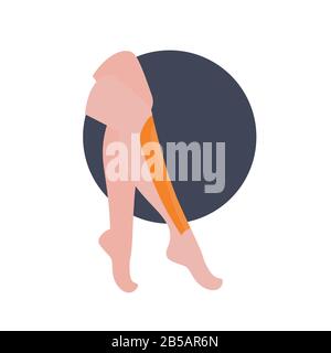 belles jambes pour femmes avec depilatory sucre pâte fille appliquant procédure de sugaring soins de peau cheveux enlèvement concept illustration vectorielle Illustration de Vecteur