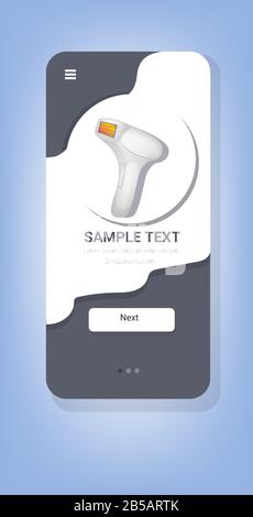 épilateur laser moderne concept de soins de la peau application mobile pour smartphone illustration vectorielle d'espace de copie verticale Illustration de Vecteur