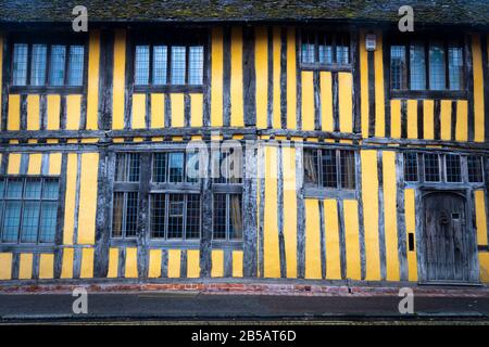 Maisons Colorées, Lavernham, Suffolk, Angleterre Banque D'Images