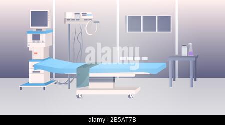 salle de thérapie intensive clinique moderne vide aucune personne hôpital service intérieur horizontal illustration vectorielle Illustration de Vecteur