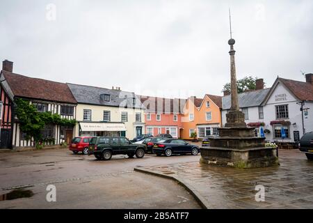 Maisons Colorées, Lavernham, Suffolk, Angleterre Banque D'Images