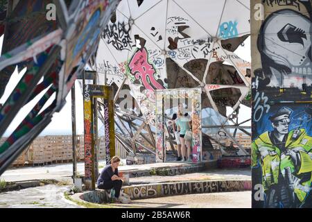 Abhoerstation, Teufelsberg, Grunewald, Berlin, Deutschland / Abhörstation Banque D'Images