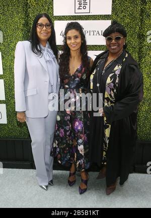 Los Angeles, Californie 7 mars 2020. Eric Cookie Johnson, Manuela Testolini, Latanya Richardson Jackson, Dans Un Monde Parfait Le Monde Du Bon Déjeuner Au Four Seasons Hotel Los Angeles À Beverly Hills À Los Angeles, Californie, Le 7 Mars 2020. Crédit: Faye Sadou/Media Punch/Alay Live News Banque D'Images