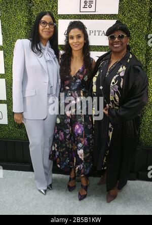 Los Angeles, Californie 7 mars 2020. Eric Cookie Johnson, Manuela Testolini, Latanya Richardson Jackson, Dans Un Monde Parfait Le Monde Du Bon Déjeuner Au Four Seasons Hotel Los Angeles À Beverly Hills À Los Angeles, Californie, Le 7 Mars 2020. Crédit: Faye Sadou/Media Punch/Alay Live News Banque D'Images