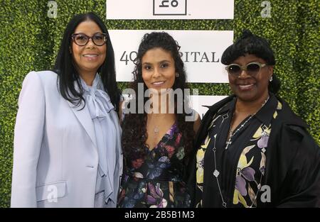 Los Angeles, Californie 7 mars 2020. Eric Cookie Johnson, Manuela Testolini, Latanya Richardson Jackson, Dans Un Monde Parfait Le Monde Du Bon Déjeuner Au Four Seasons Hotel Los Angeles À Beverly Hills À Los Angeles, Californie, Le 7 Mars 2020. Crédit: Faye Sadou/Media Punch/Alay Live News Banque D'Images