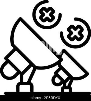 Fausse icône satellite de nouvelles, style de contour Illustration de Vecteur