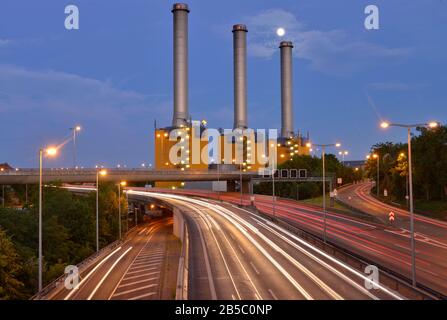 Stadtautobahn, Kraftwerk, Wilmersdorf, Berlin, Deutschland Banque D'Images