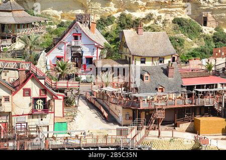 Le film Popeye est à Malte Banque D'Images