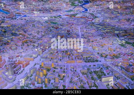 Modèle de ville en 3D interactive de Moscou Banque D'Images