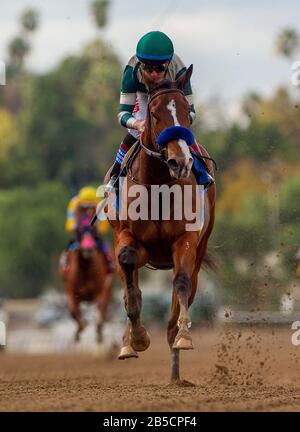 Arcadia, Californie, États-Unis. 7 mars 2020. Mar 07: Gamine avec Drayden Van Dyke casse sa jeune fille au parc Santa Anita à Arcadia, Californie, le 7 mars 2020. Evers/Eclipse Sportswire/Csm/Alay Live News Banque D'Images