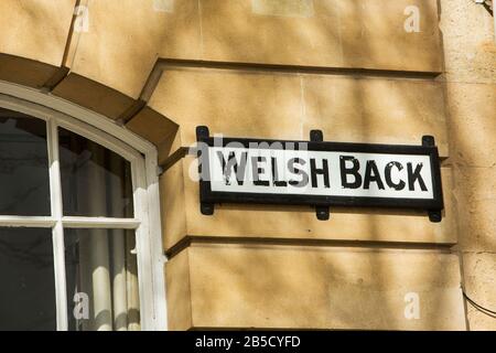 Welsh Back Street Sign on Bristol Harbour, Bristol, Avon, Angleterre, Royaume-Uni Banque D'Images