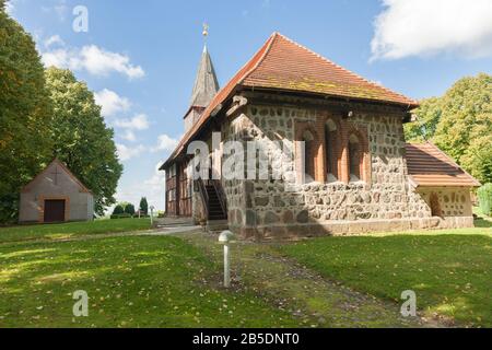 Église historique de Zarrentin-Lassohn, comté de Ludwigslust-ParchimPomerania, Allemagne de l'est, Europe centrale Banque D'Images